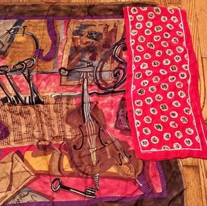 2 Silk Vtg Albert Nipon Scarves